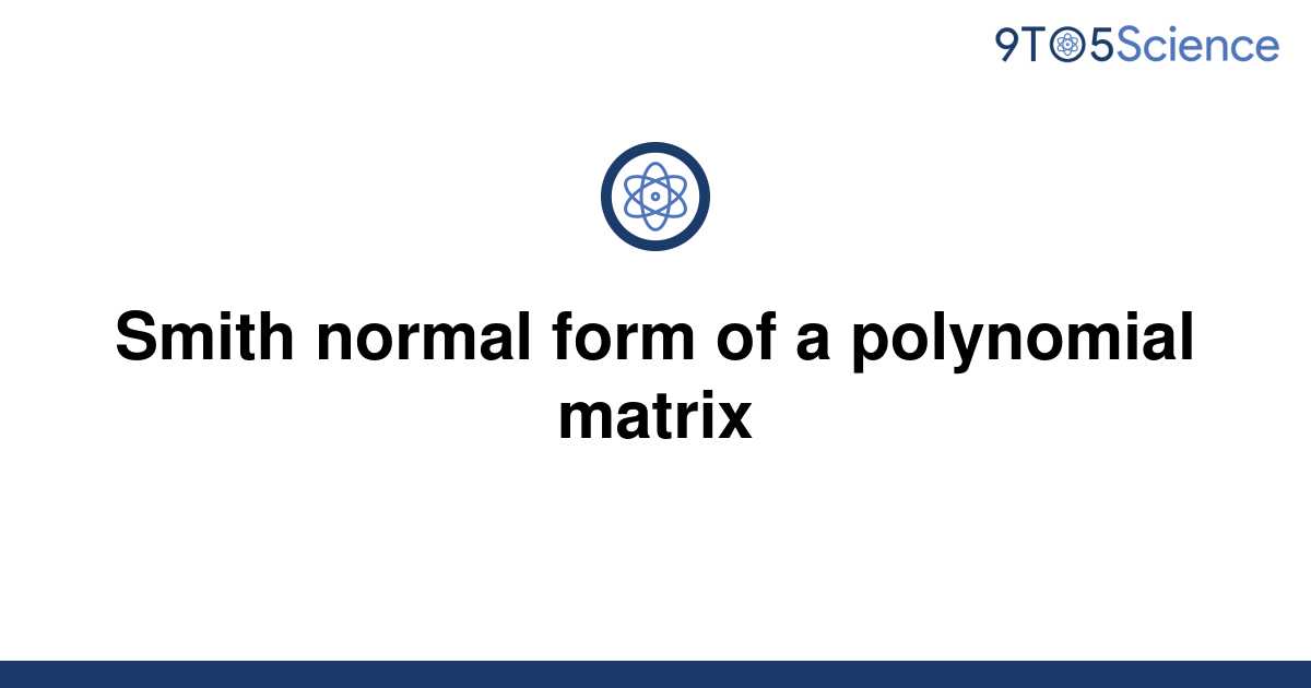 pdf-smith-normal-form-and-acyclic-matrices