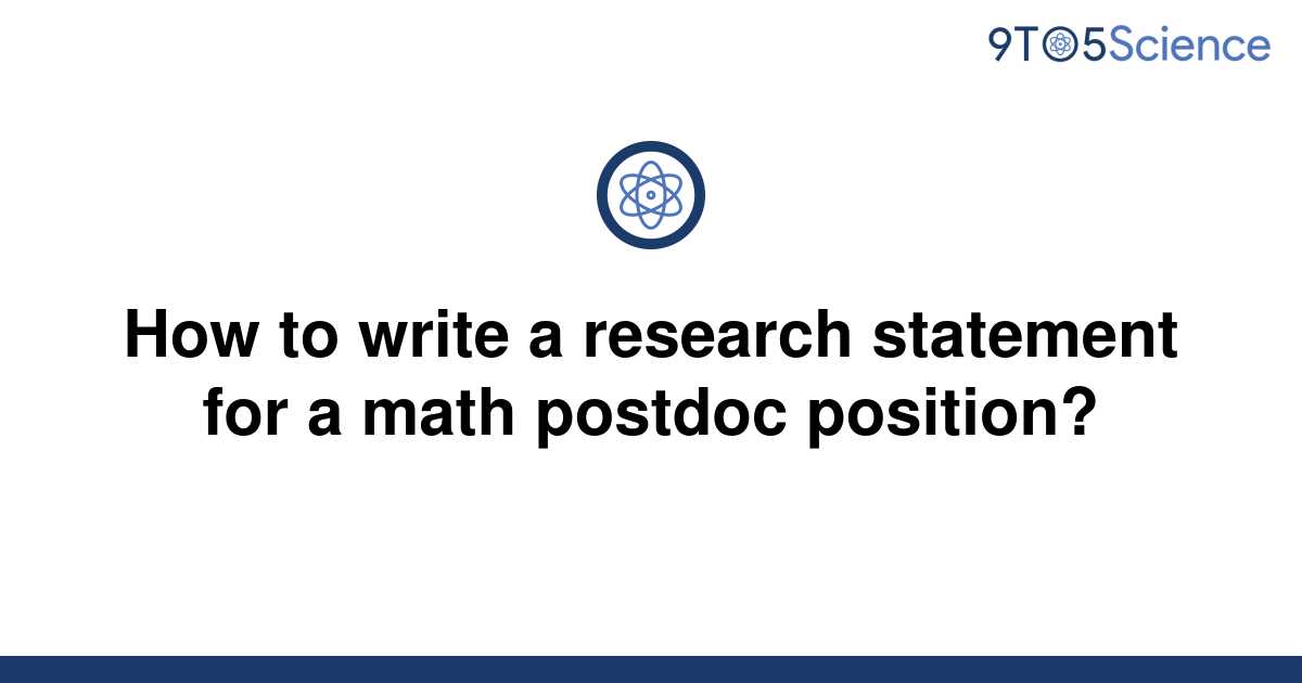 research statement math postdoc