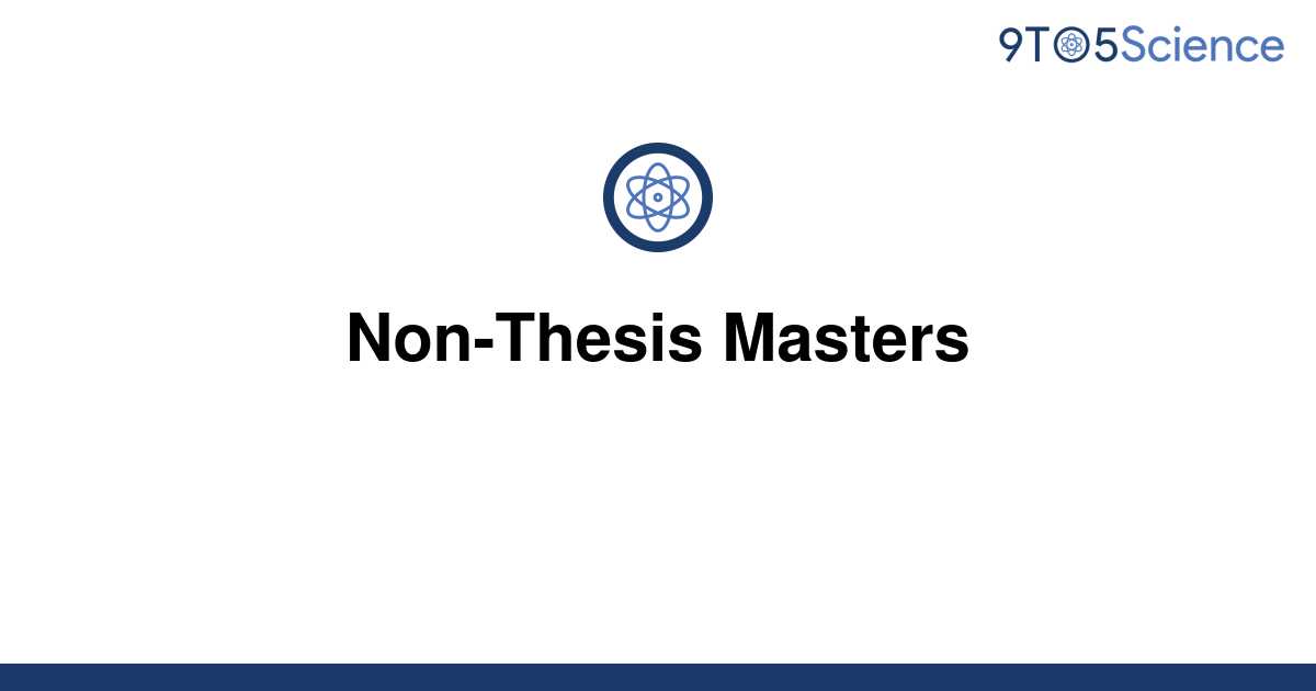 non thesis program