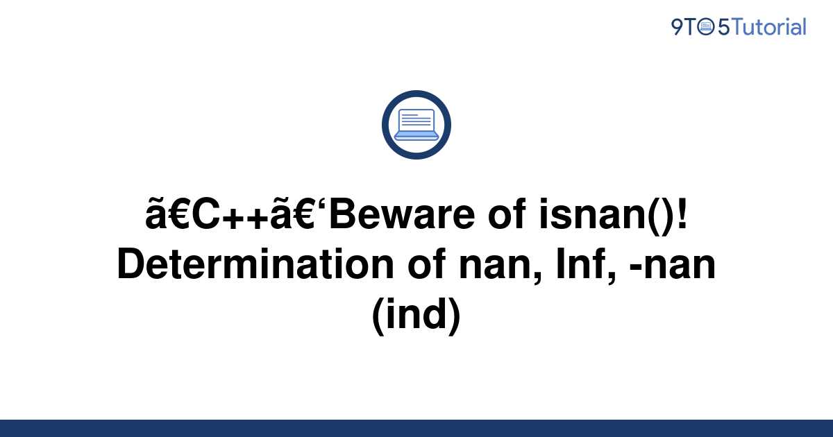 【C++】Beware of isnan()! Determination of nan, Inf, -nan | 9to5Tutorial