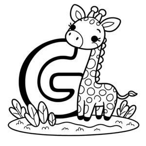 Giraffe with the letter G