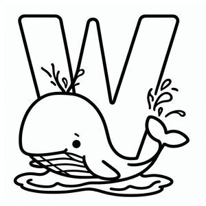 Whale with the letter W