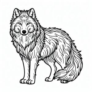 A black and white drawing of a dog