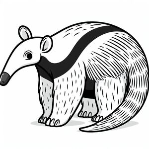 A drawing of a badger on a white background