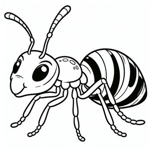 A black and white drawing of a bee 4