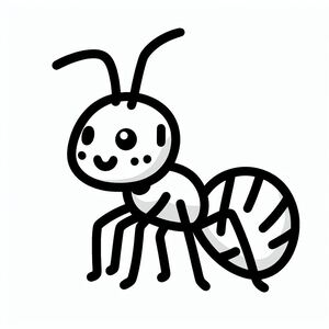 A black and white drawing of a bug