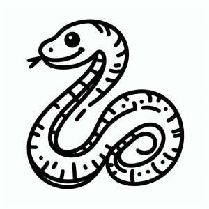 A black and white drawing of a snake 2