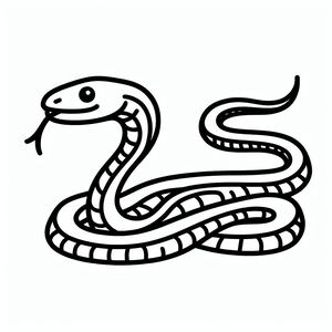 A black and white drawing of a snake 3