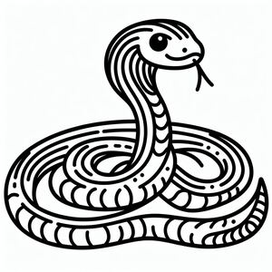 A black and white drawing of a snake 4