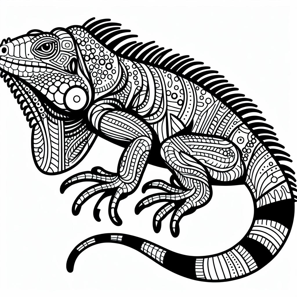 A black and white drawing of a lizard 3