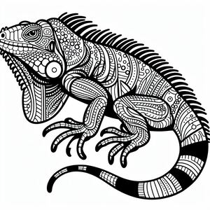 A black and white drawing of a lizard 3