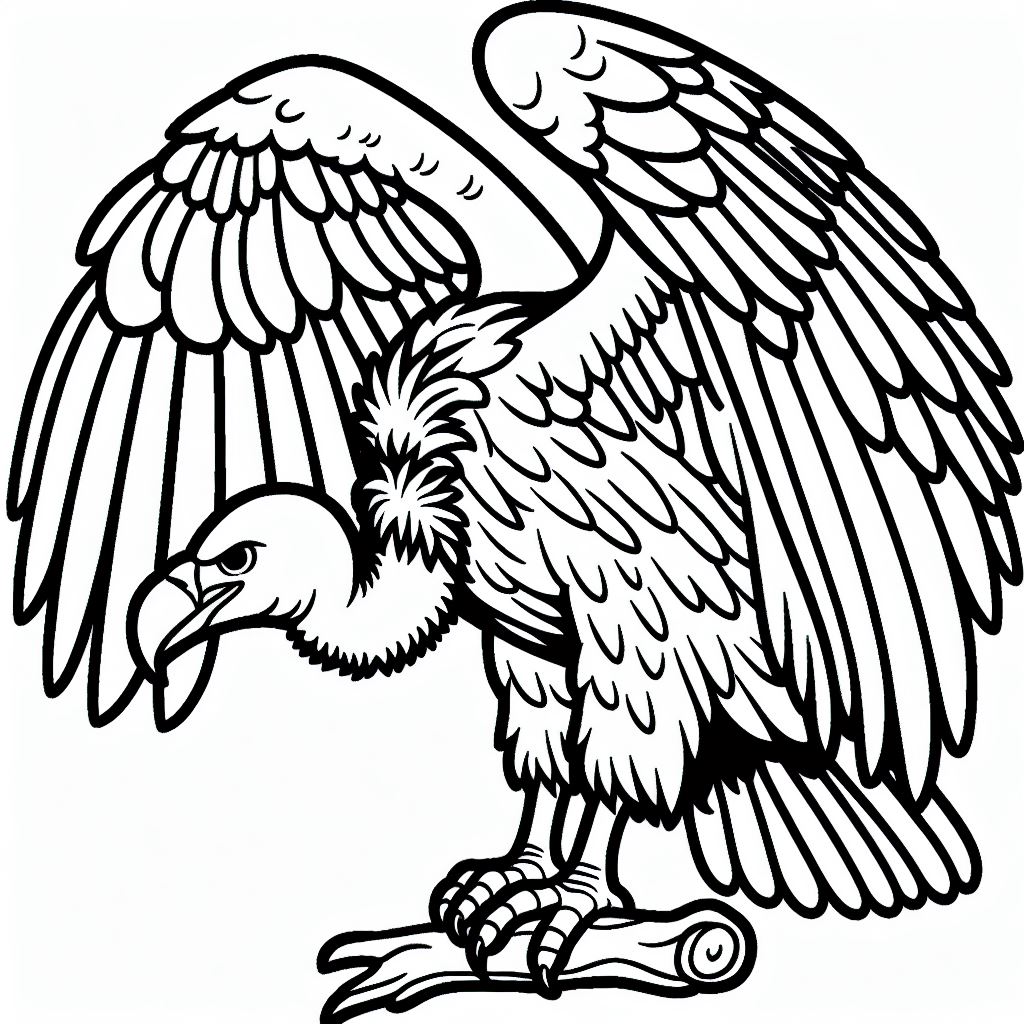 A black and white drawing of an eagle