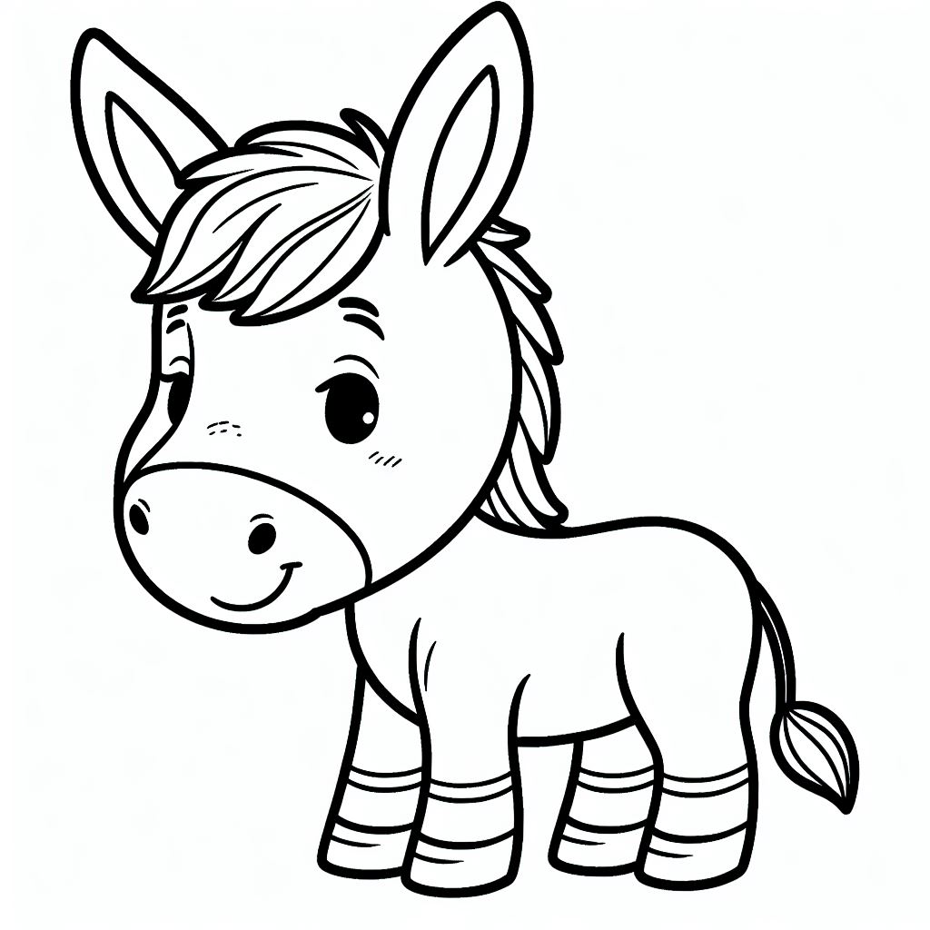 A coloring page of a cute little pony