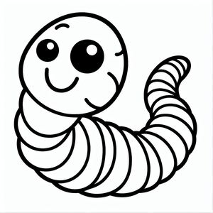 A black and white drawing of a caterpillar 3