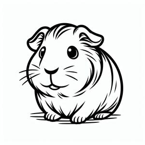 A black and white drawing of a hamster 4