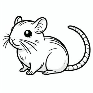 A cartoon rat sitting on the ground