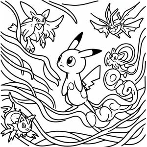 A drawing of a pokemon pokemon coloring pages