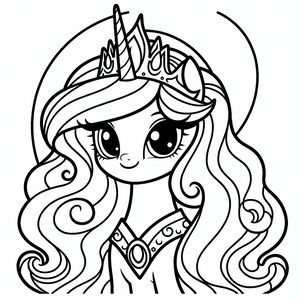 A little pony with a crown on her head