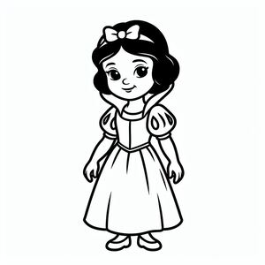 A girl in a dress with a bow on her head