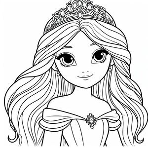 Một nàng công chúa với mái tóc dài đeo tia