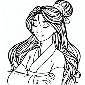 A woman with long hair and a bow in her hair