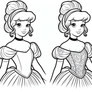 A coloring page of princess aurora and aurora