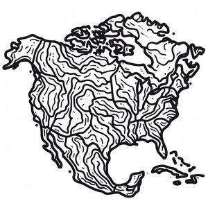 Bản vẽ đen trắng của bản đồ Ấn Độ