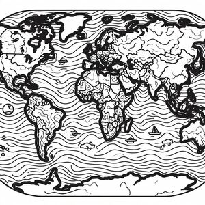 Bản đồ đen trắng thế giới