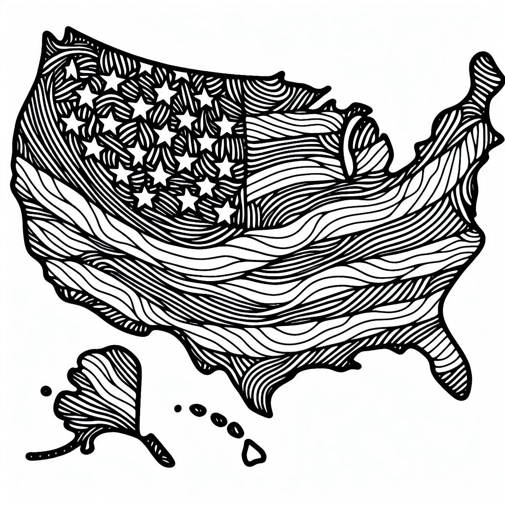 A drawing of the united states of america 4