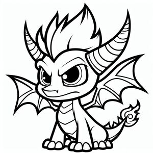 A cute little dragon coloring page