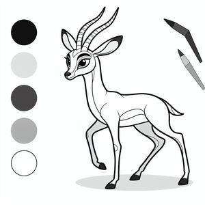 An antelope coloring page for kids