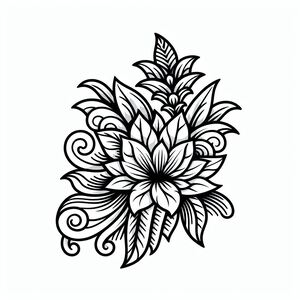 Một bản vẽ đen trắng của một bông hoa