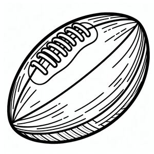 A black and white drawing of a football 2