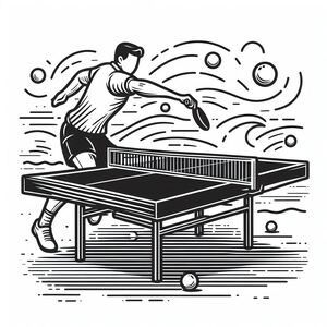 A man playing ping pong on a ping pong table