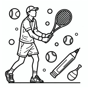 Một người đàn ông cầm vợt tennis trên tay