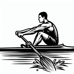 A man rowing a boat in the water