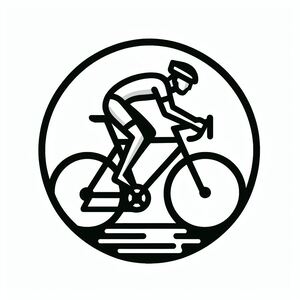 Một bức ảnh đen trắng của một người đàn ông đi xe đạp