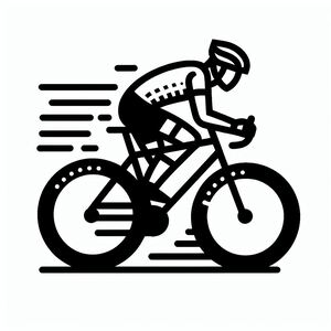 Một bức ảnh đen trắng của một người đi xe đạp