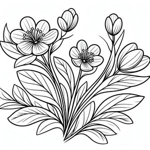 A black and white drawing of flowers 2