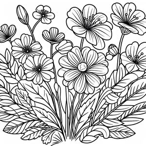 A black and white drawing of flowers 7