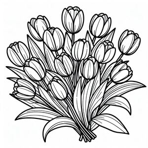 A bouquet of flowers coloring page