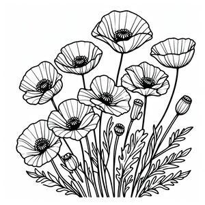 Một bức vẽ đen trắng của hoa 4