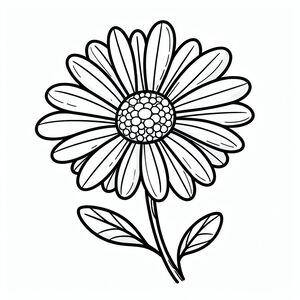 A black and white drawing of a flower 2