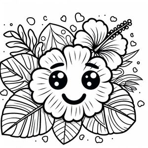 A black and white drawing of a flower 3