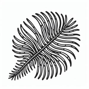 A black and white drawing of a leaf 4