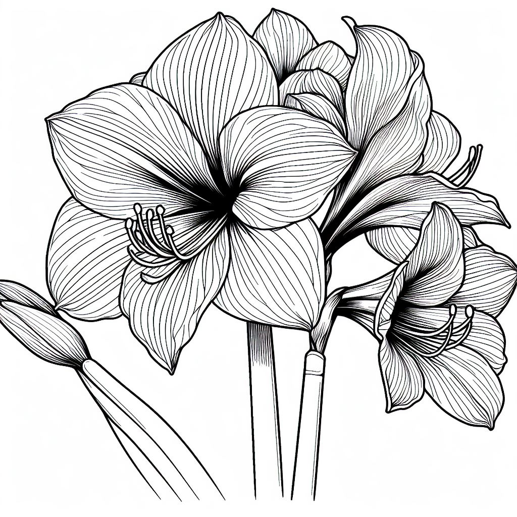 A black and white drawing of flowers