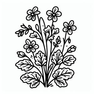 A black and white drawing of flowers 3