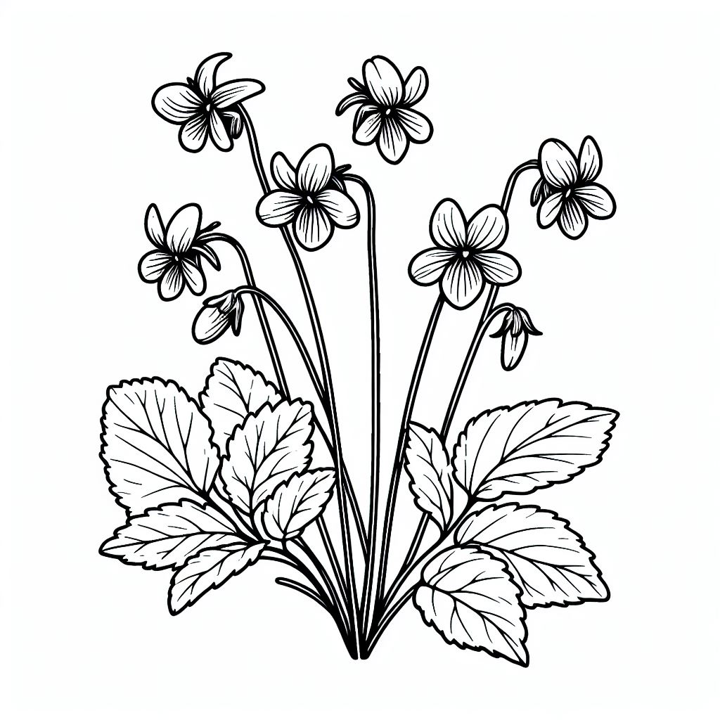 A black and white drawing of flowers