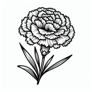 A black and white drawing of a flower 4