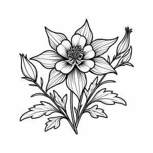 A black and white drawing of a flower 2